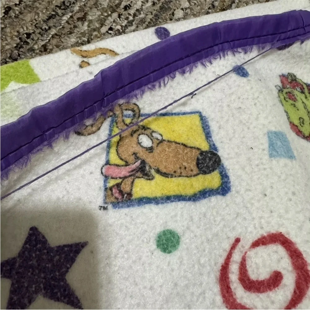 Vintage Nickelodeon Rugrats 71”x 90” Purple Trim Blanket (1998) - Picture 7 of 7